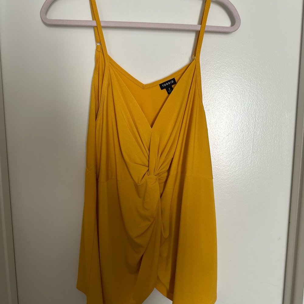 Torrid Yellow Camisole with Ruched Asymmetrical Style
